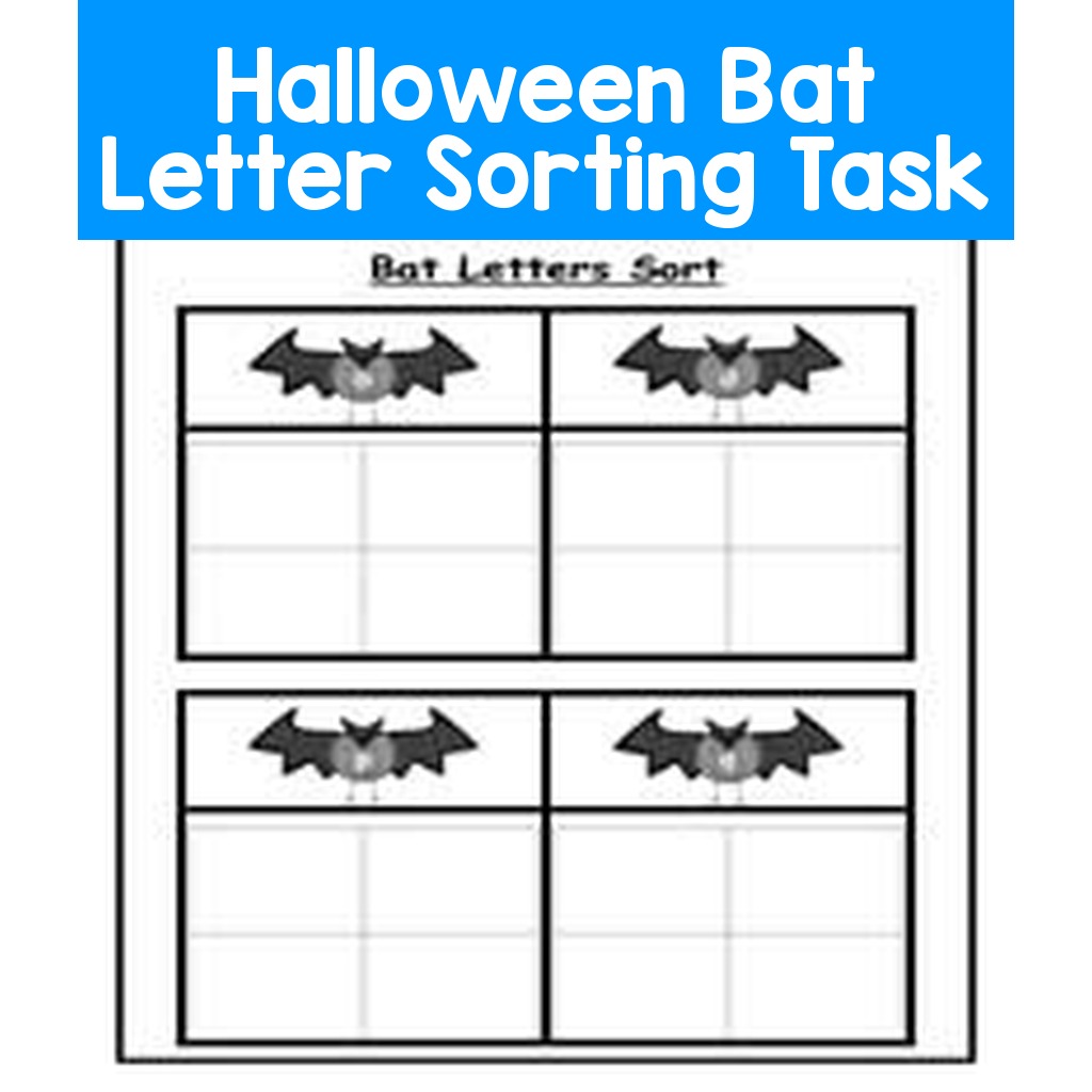 Halloween Bat Letter Sorting Task