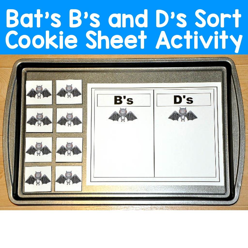 Bat's B's and D's Sort Cookie Sheet Activity