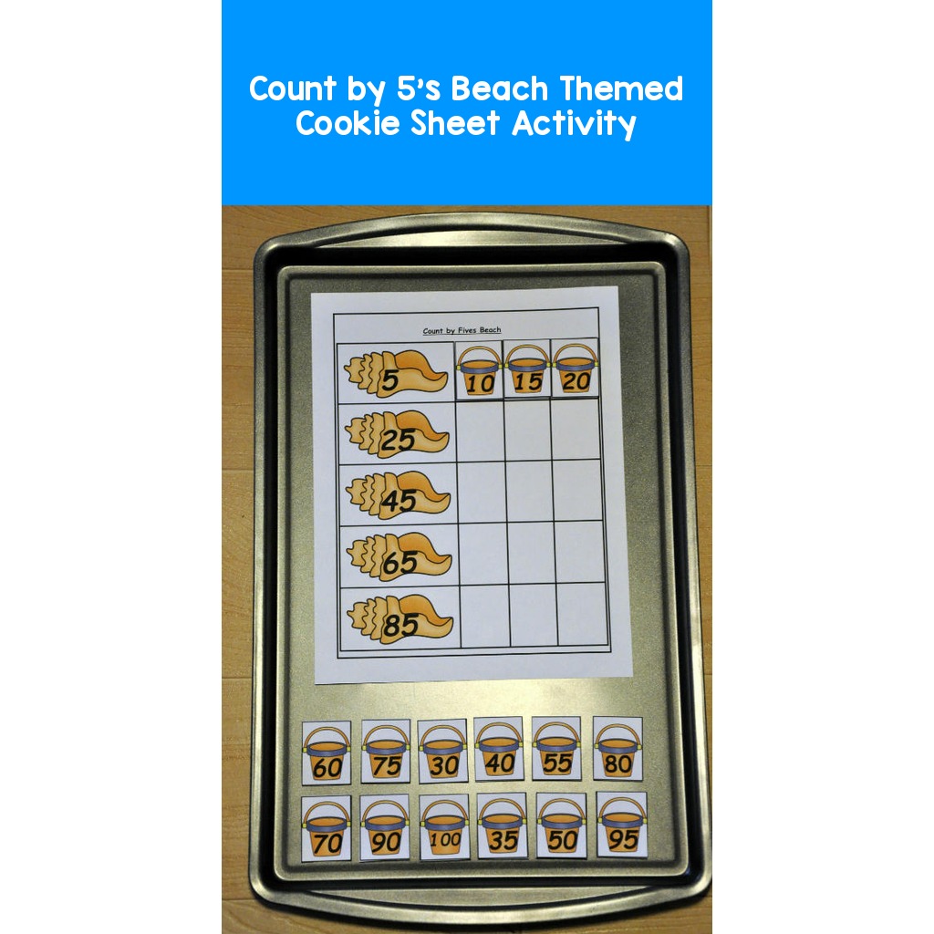 Count by 5's Beach Themed Cookie Sheet Activity