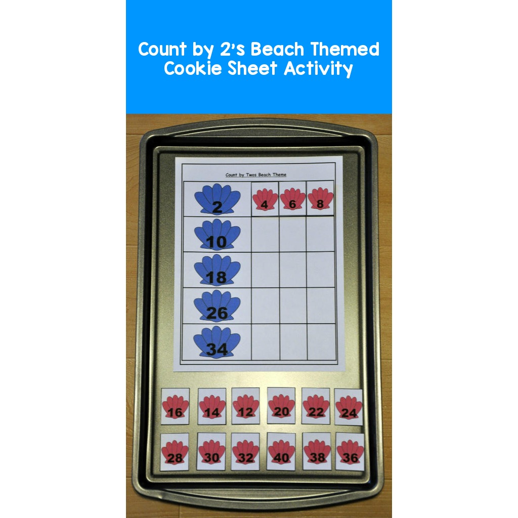Count by 2's Beach Themed Cookie Sheet Activity