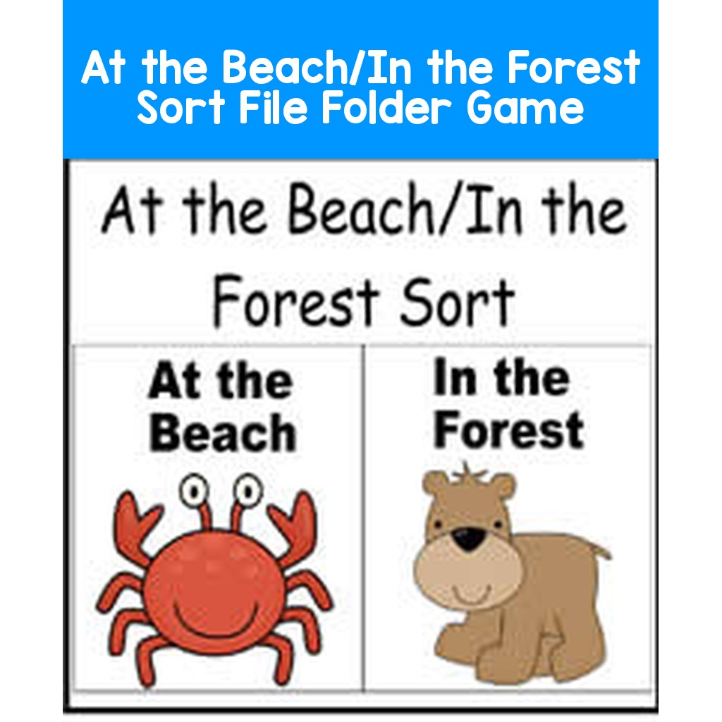At the Beach/In the Forest Sort File Folder Game