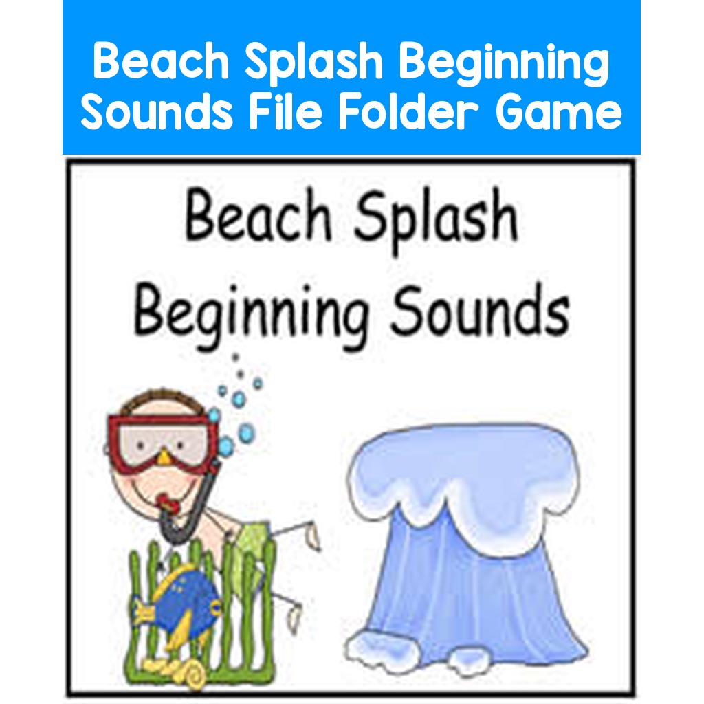 Beach Splash Beginning Sounds File Folder Game