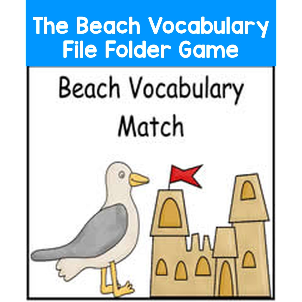 The Beach Vocabulary File Folder Game