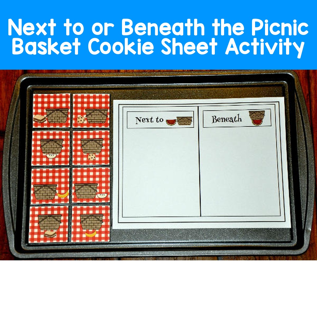Next to or Beneath the Picnic Basket Cookie Sheet Activity