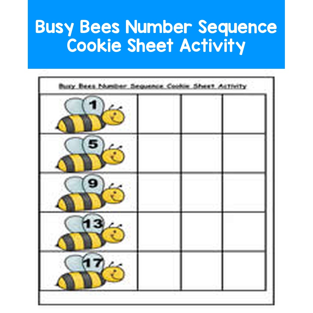 Busy Bees Number Sequence Cookie Sheet Activity