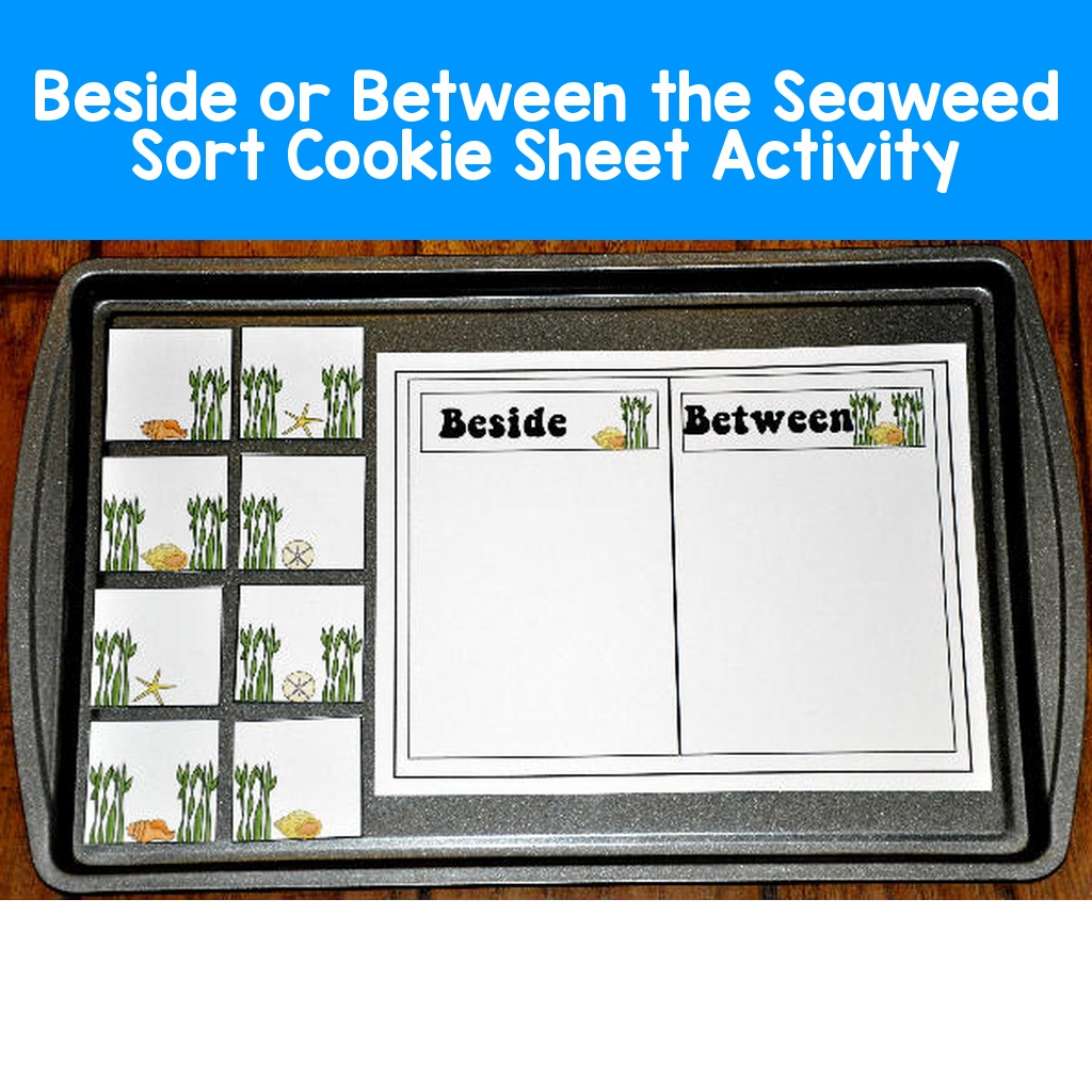 Beside or Between the Seaweed Sort Cookie Sheet Activity