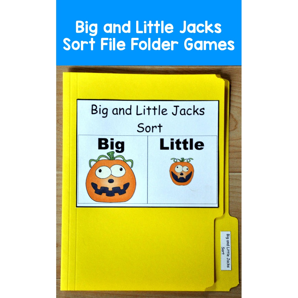Big and Little Jacks Sort File Folder Games