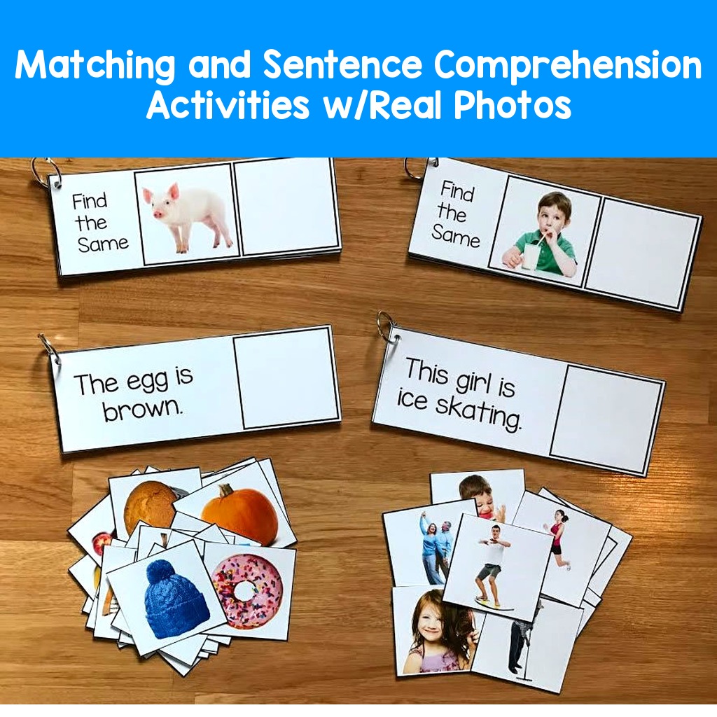 Matching and Sentence Comprehension Activities w/Real Photos