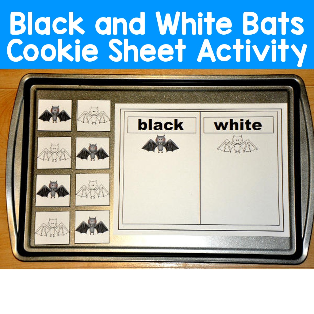 Black and White Bats Cookie Sheet Activity