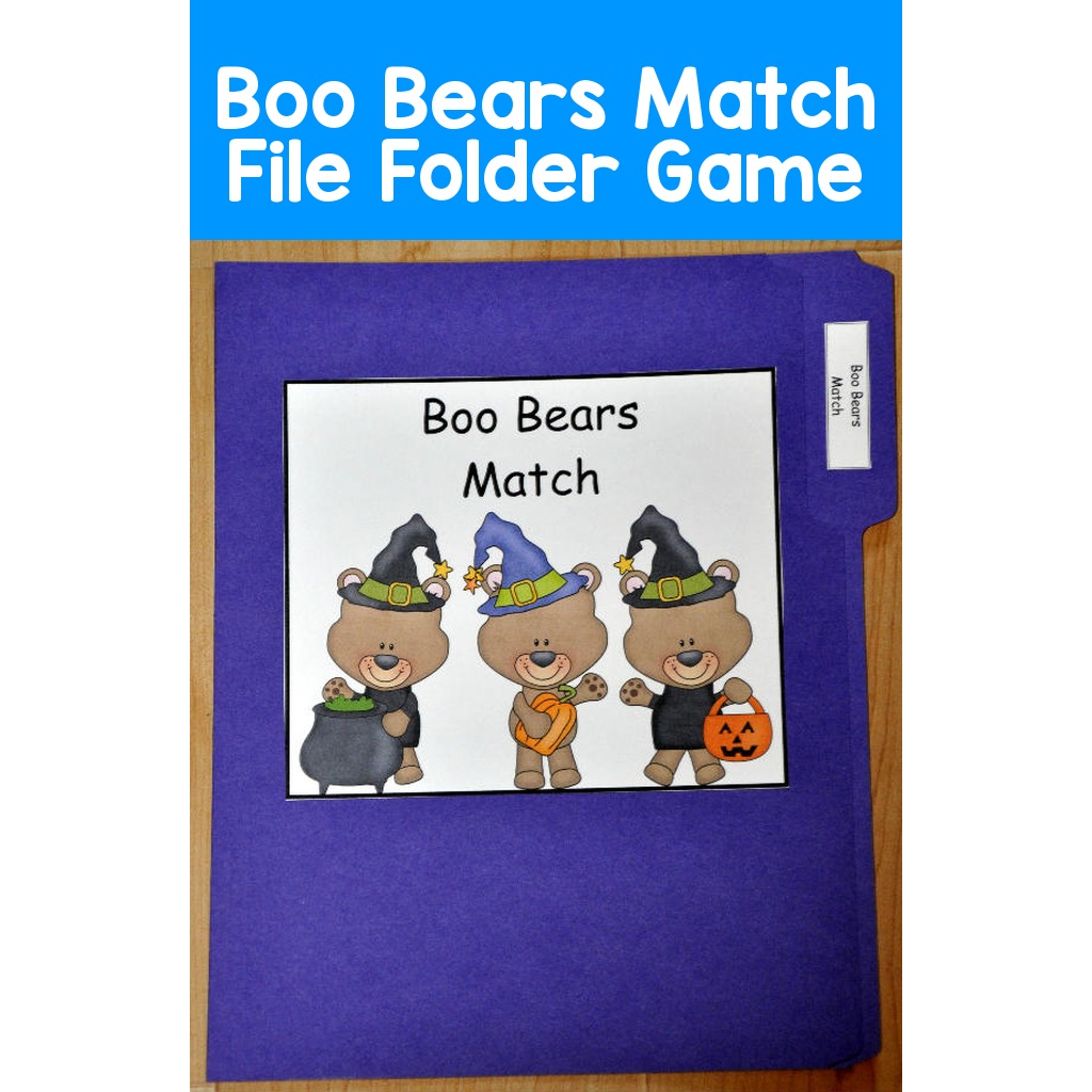 Boo Bears Match File Folder Game