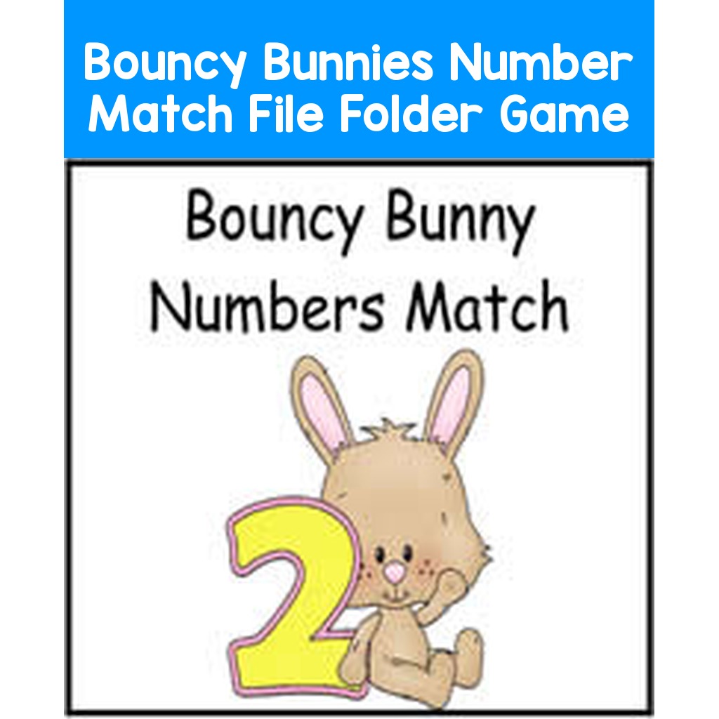 Bouncy Bunnies Number Match File Folder Game