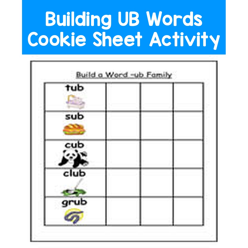 Building UB Words Cookie Sheet Activity