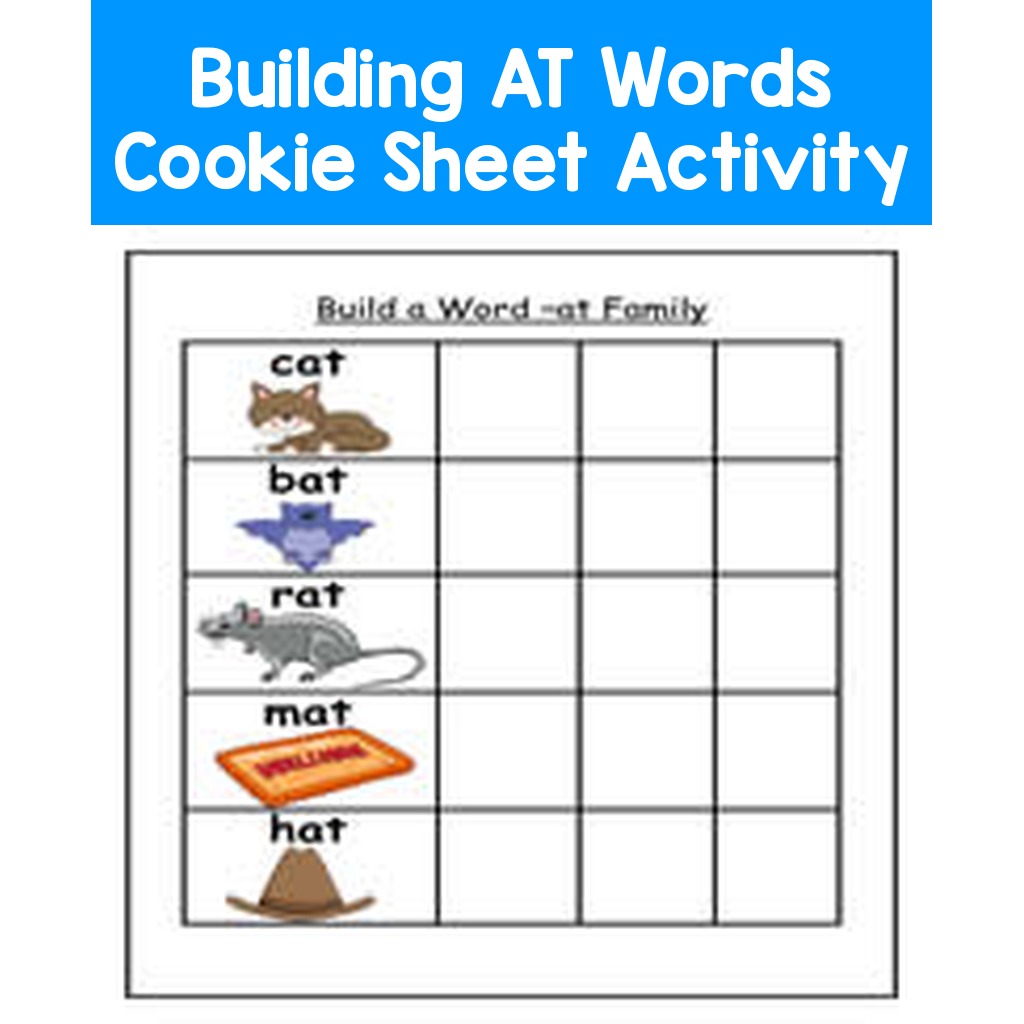 Building AT Words Cookie Sheet Activity