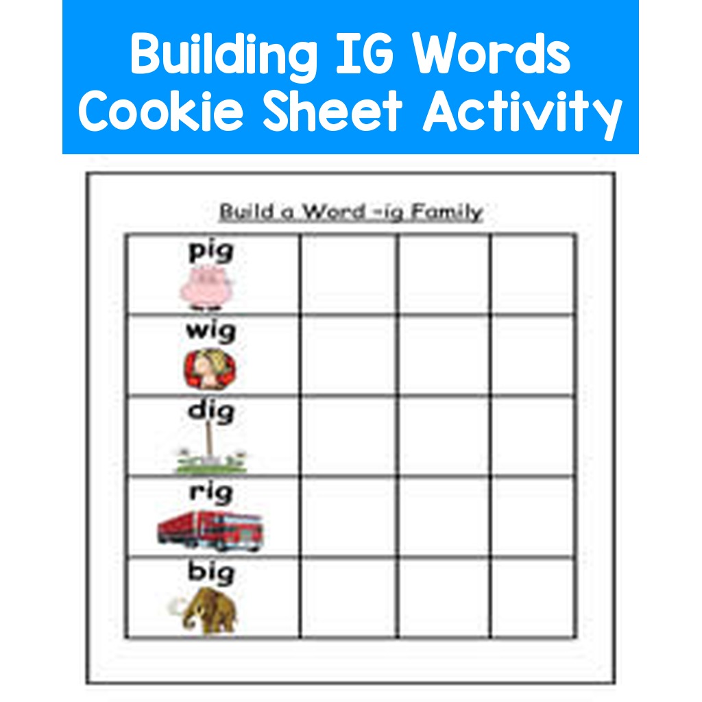 Building IG Words Cookie Sheet Activity