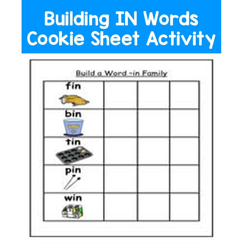 Building IN Words Cookie Sheet Activity