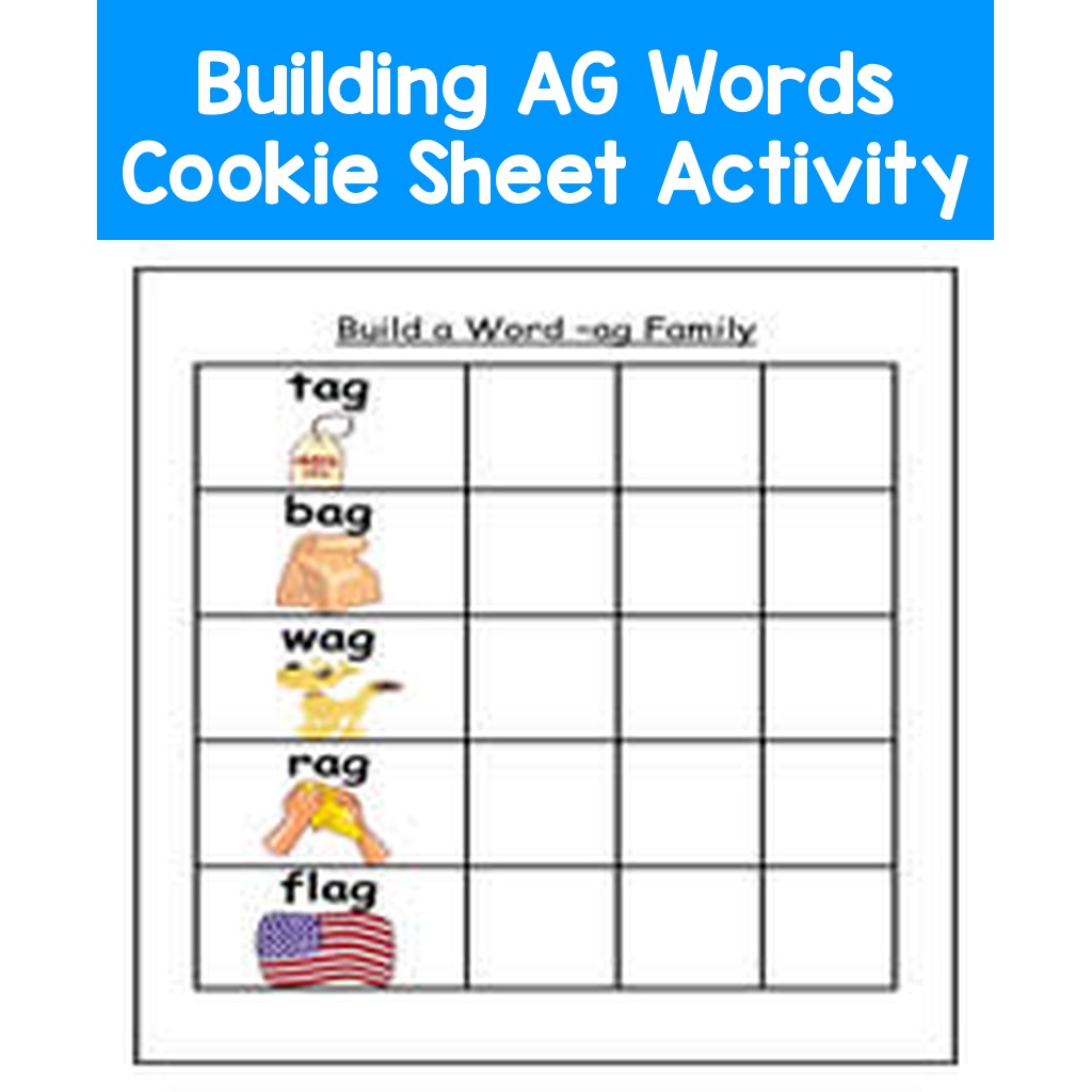Building AG Words Cookie Sheet Activity