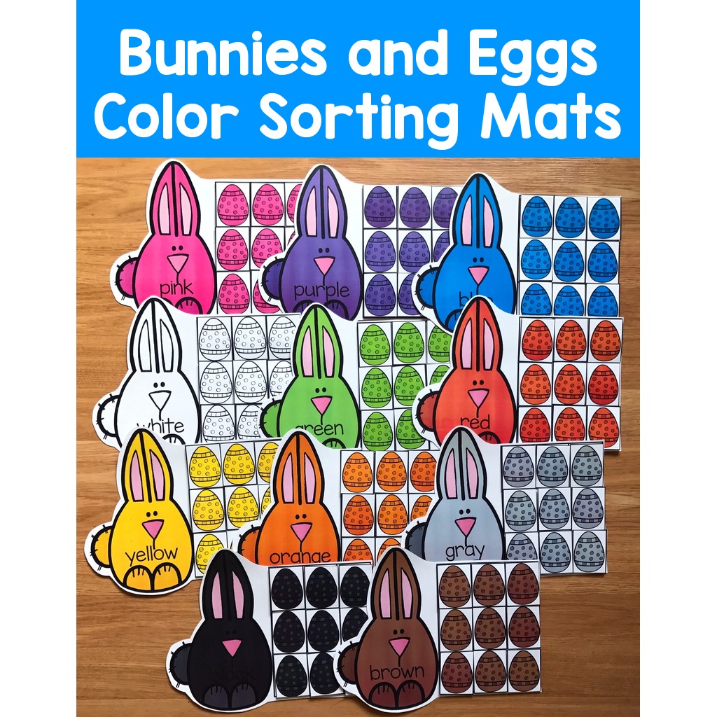 Bunnies and Eggs Color Sorting Mats