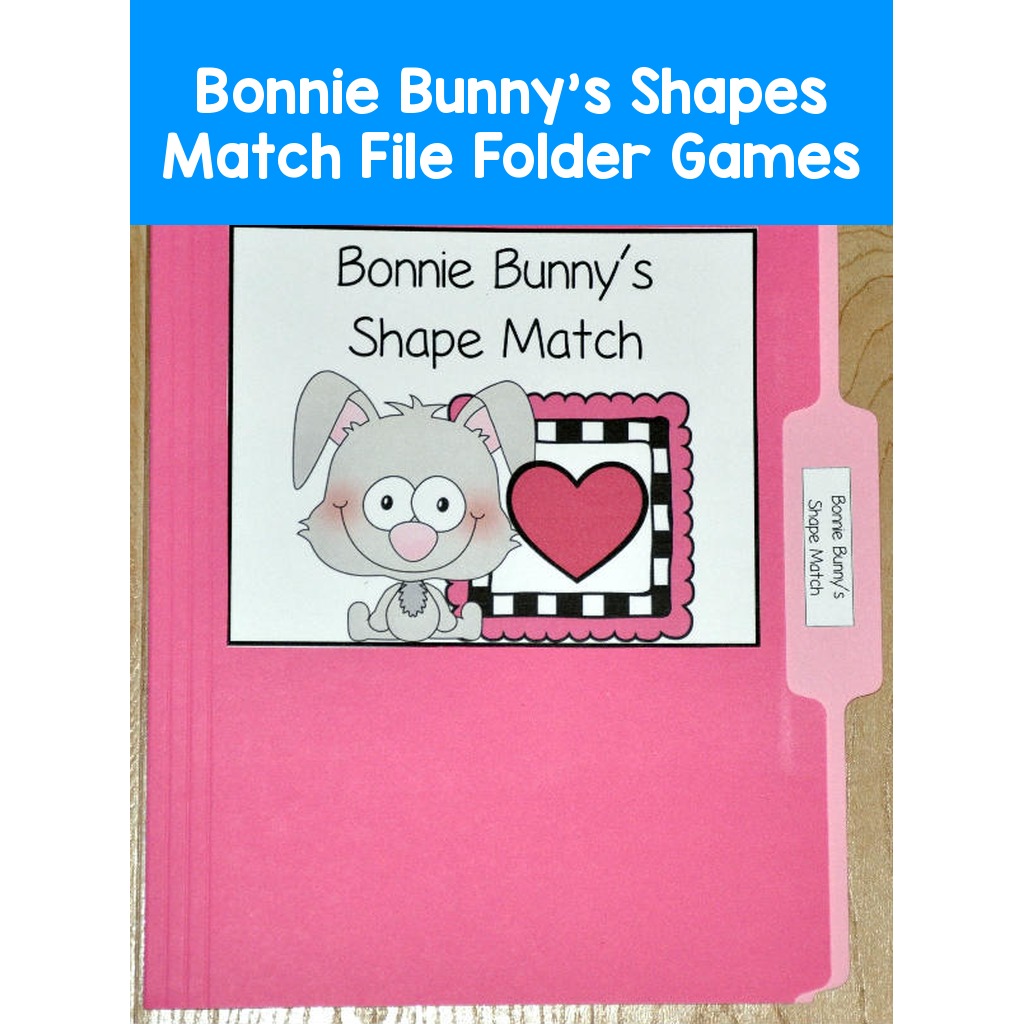Bonnie Bunny's Shapes Match File Folder Games
