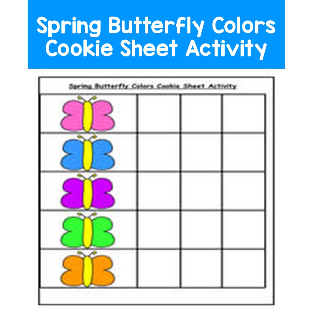 Spring Butterfly Colors Cookie Sheet Activity