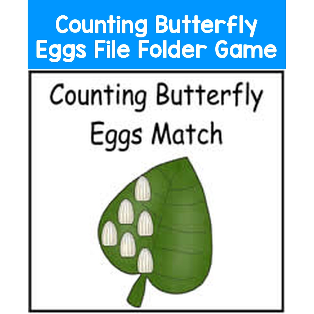 Counting Butterfly Eggs File Folder Game