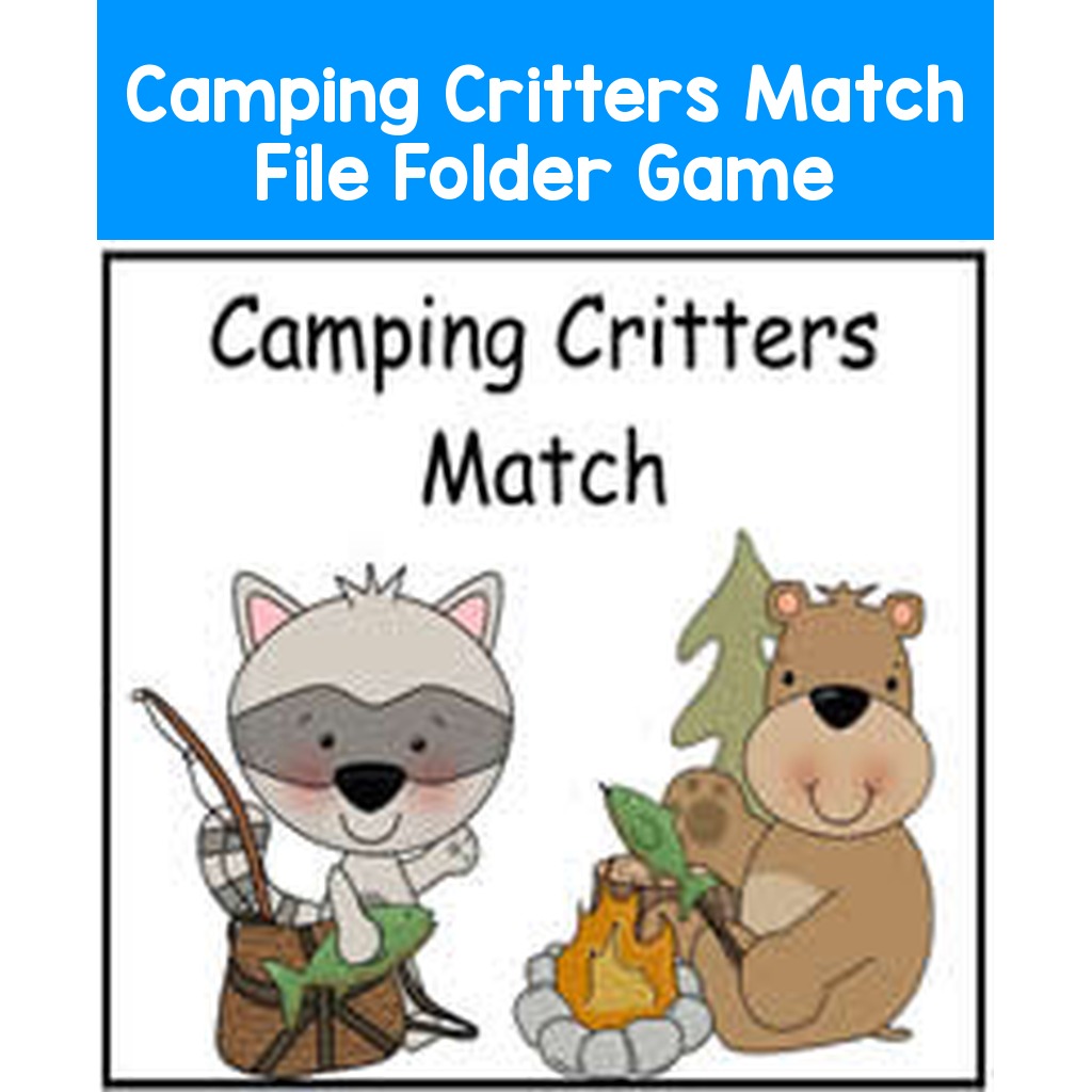 Camping Critters Match File Folder Game