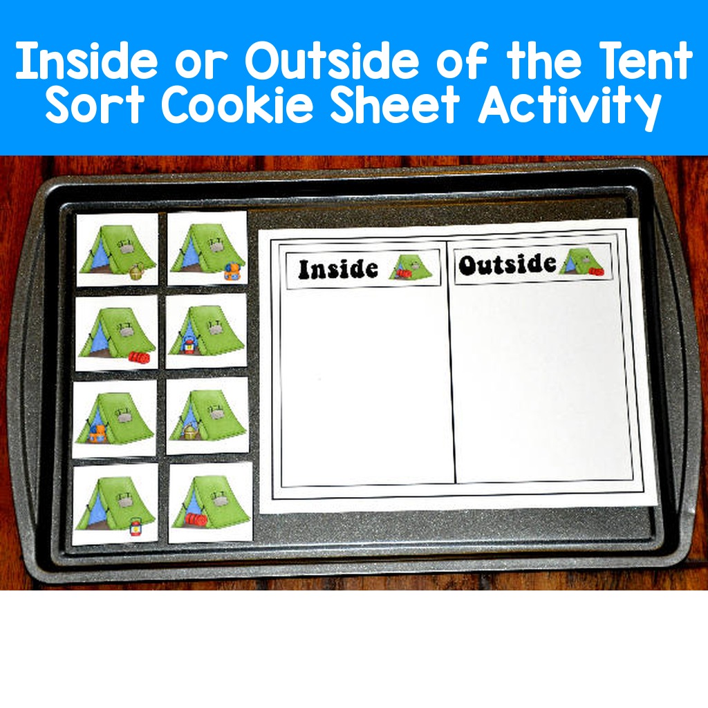 Inside or Outside of the Tent Sort Cookie Sheet Activity