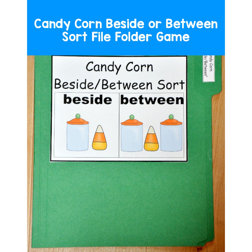 Candy Corn Beside or Between Sort File Folder Game