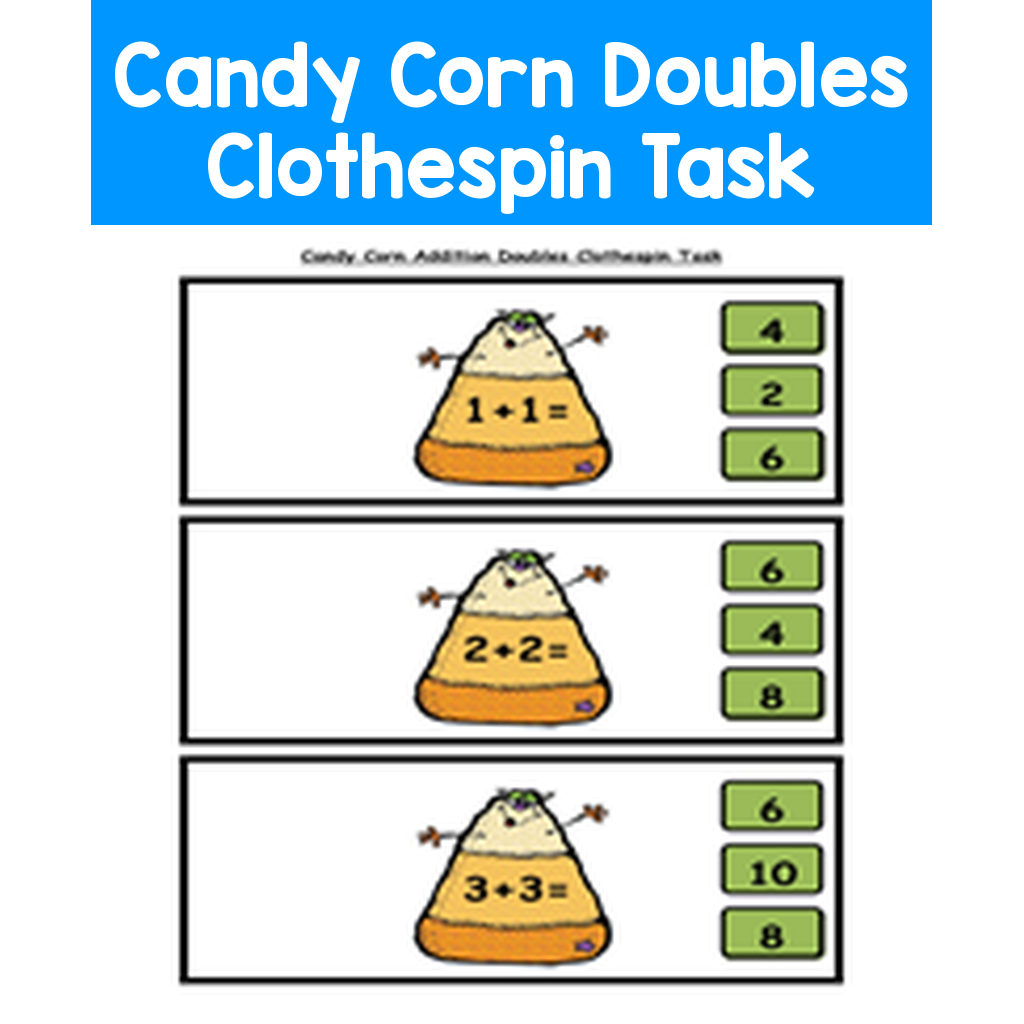 Candy Corn Doubles Clothespin Task
