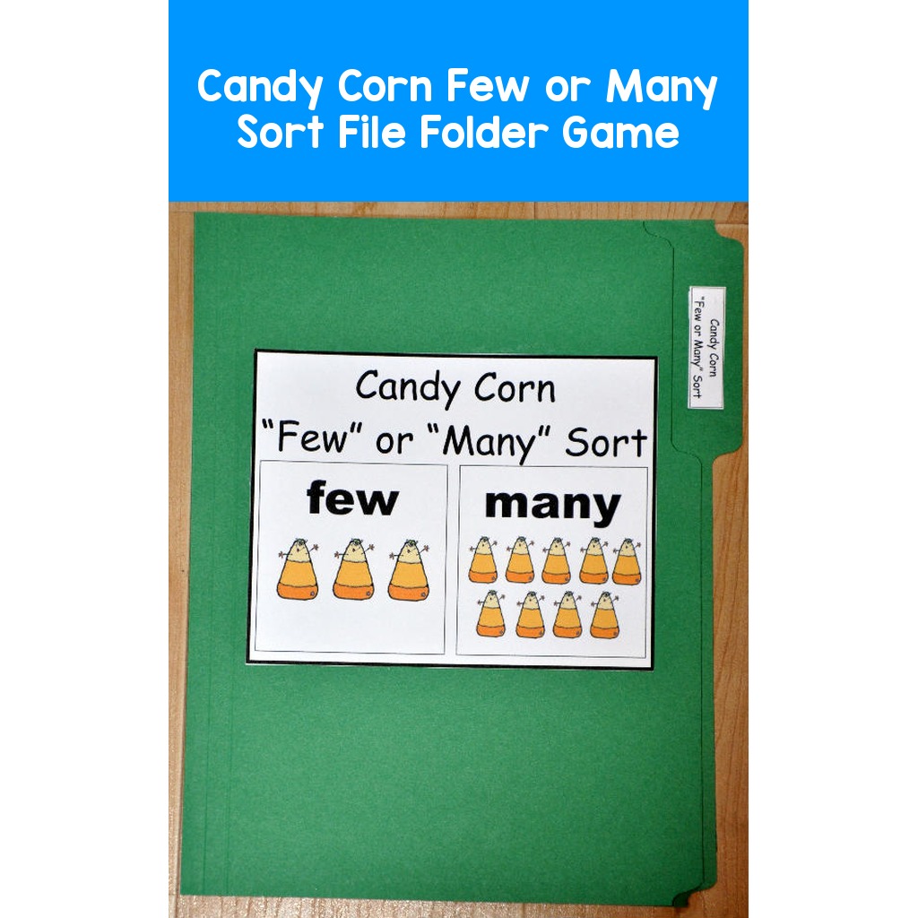 Candy Corn Few or Many Sort File Folder Game