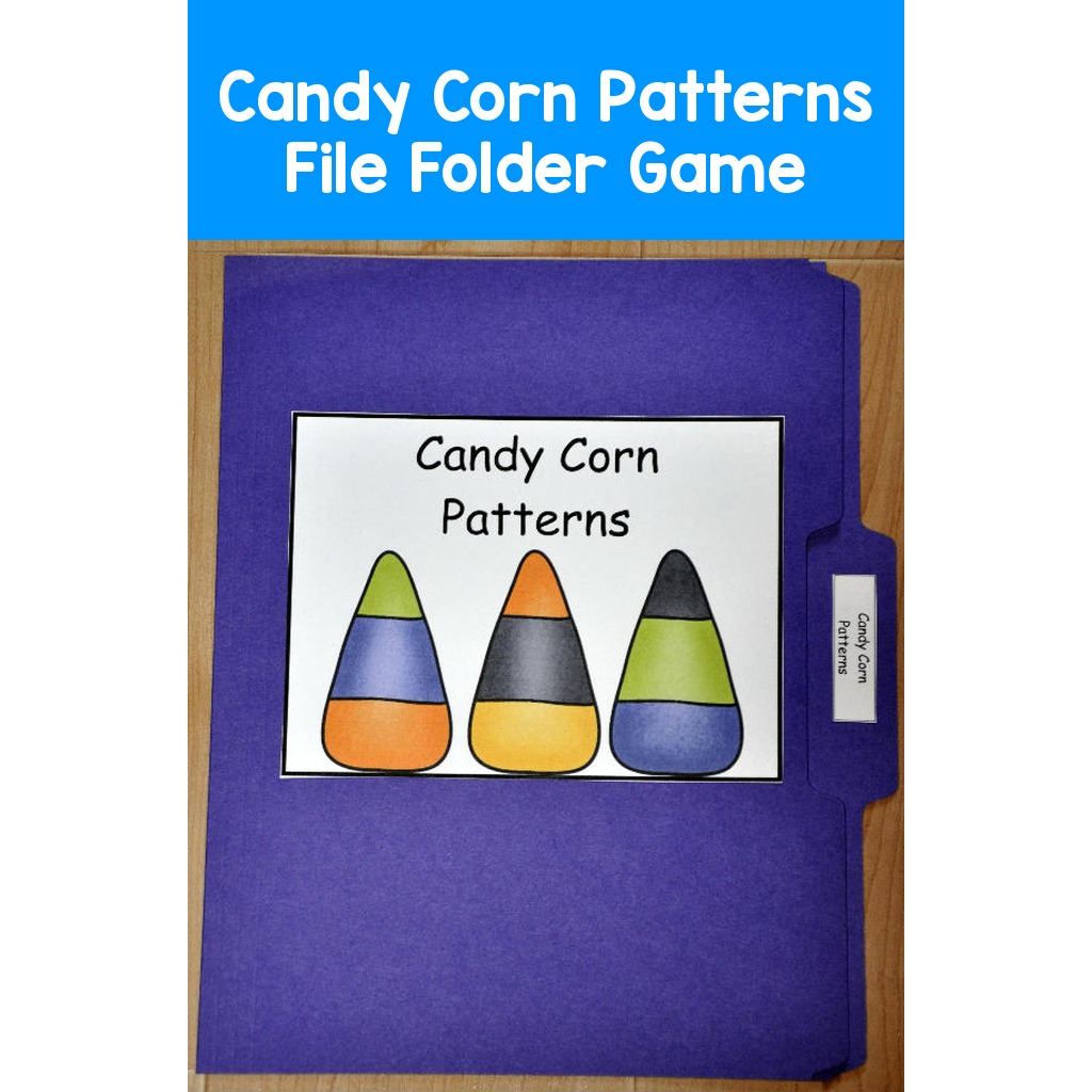 Candy Corn Patterns File Folder Game