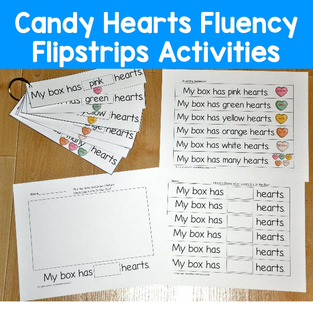 Candy Hearts Fluency Flipstrips Activities