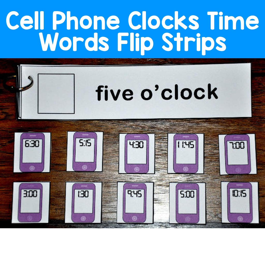 Cell Phone Clocks Time Words Flip Strips