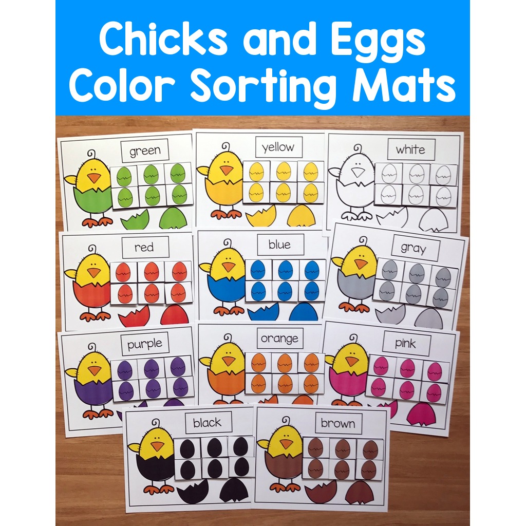 Chicks and Eggs Color Sorting Mats