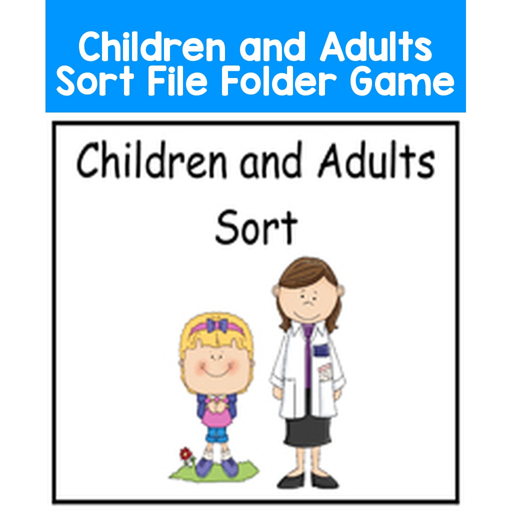 Children and Adults Sort File Folder Game