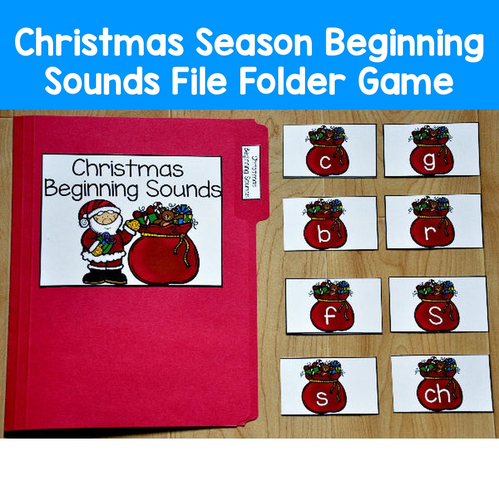 Christmas Season Beginning Sounds File Folder Game