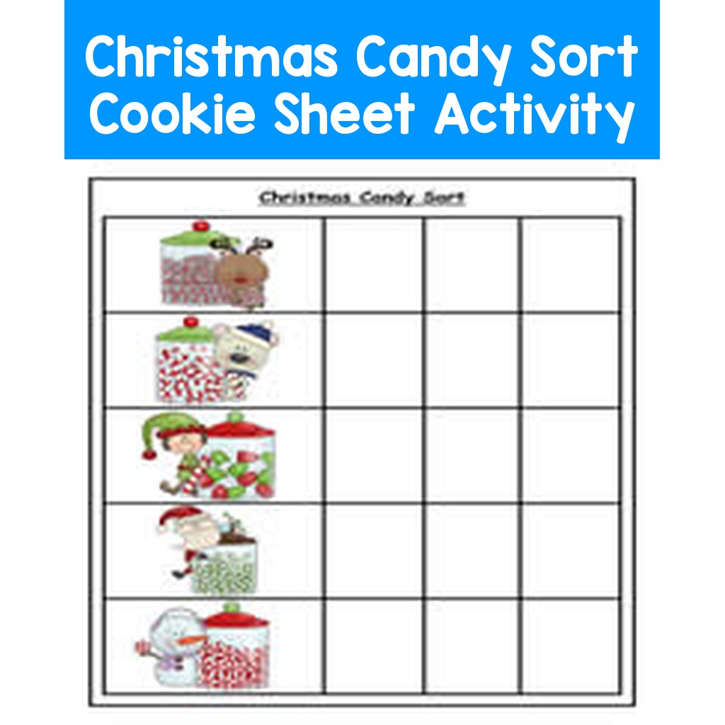 Christmas Candy Sort Cookie Sheet Activity