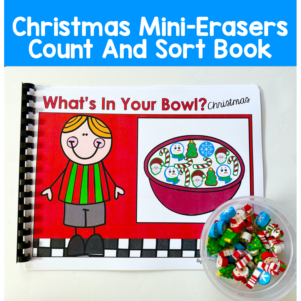 Christmas Mini-Erasers Count And Sort Book