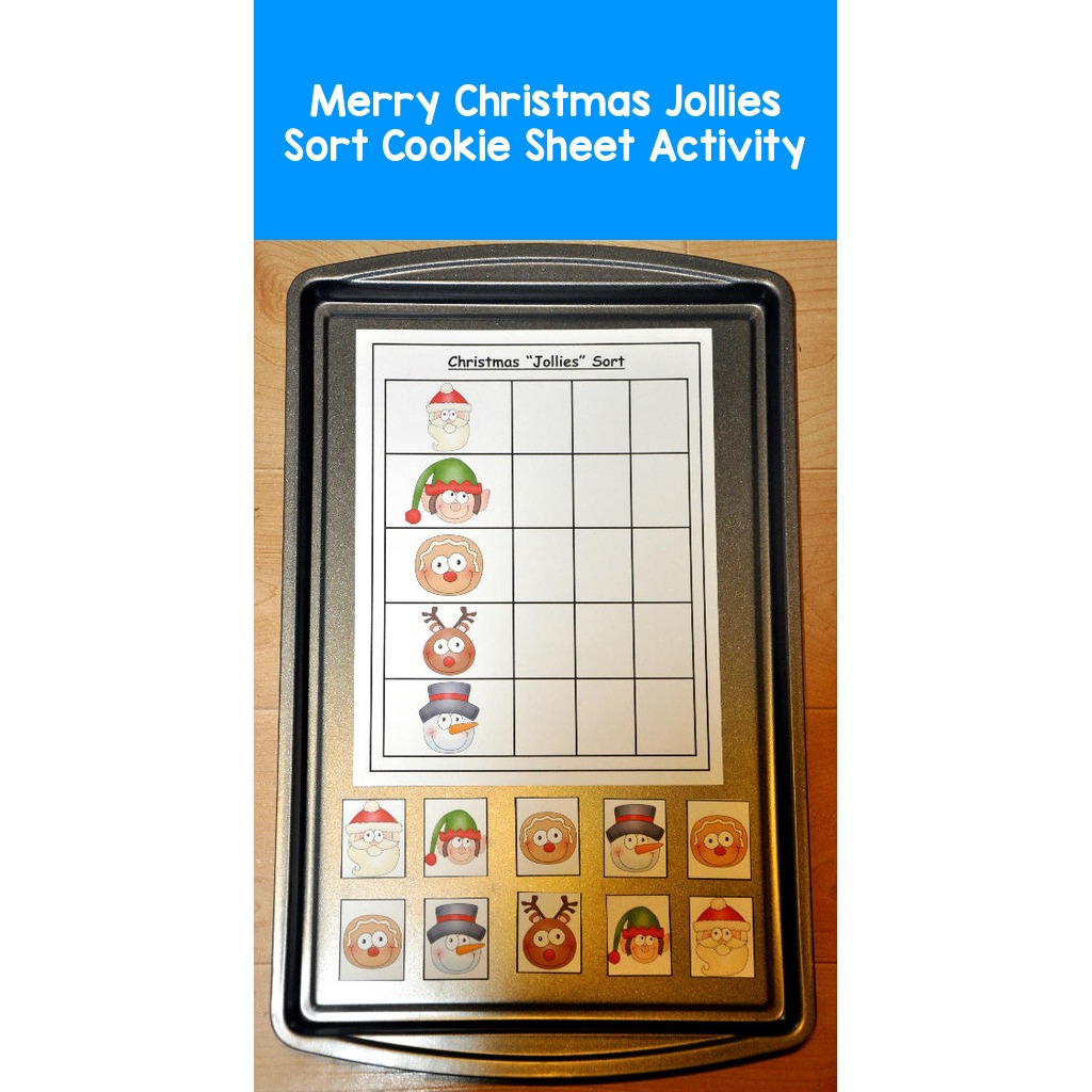 Merry Christmas Jollies Sort Cookie Sheet Activity