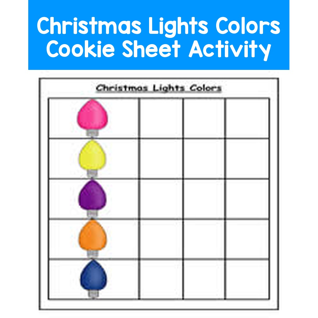 Christmas Lights Colors Cookie Sheet Activity