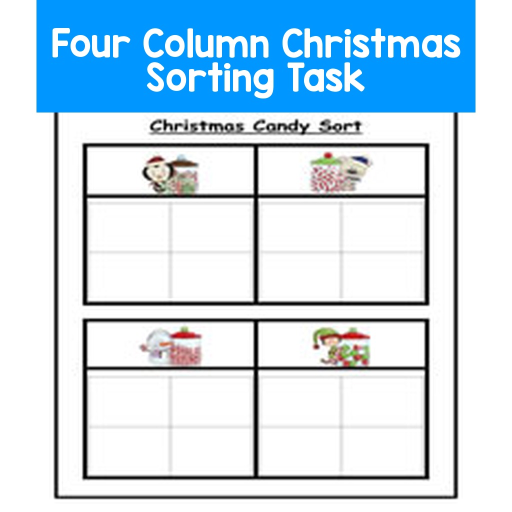Four Column Christmas Sorting Task