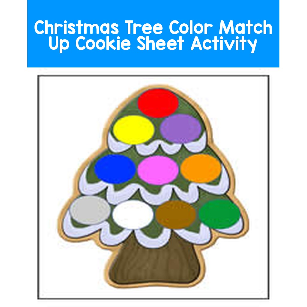 Christmas Tree Color Match Up Cookie Sheet Activity