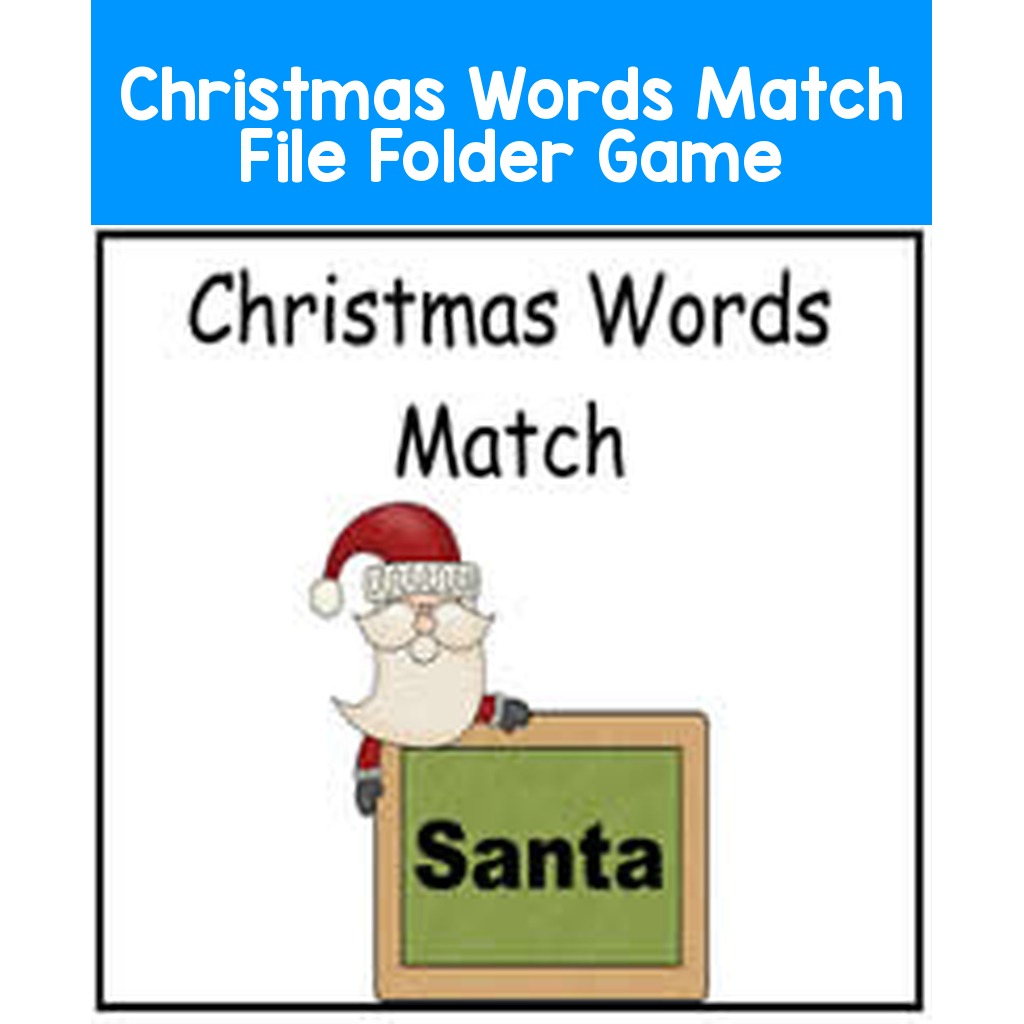 Christmas Words Match File Folder Game