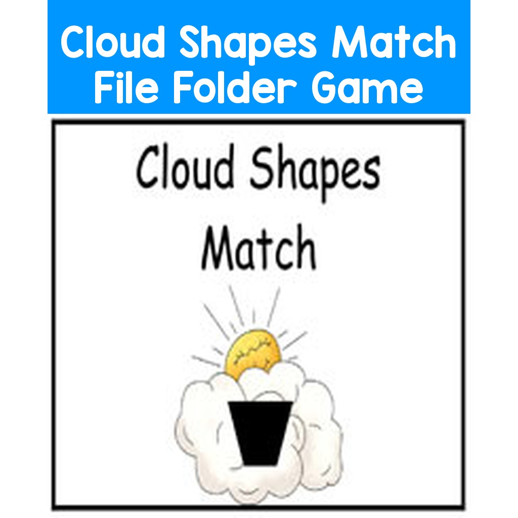 Cloud Shapes Match File Folder Game