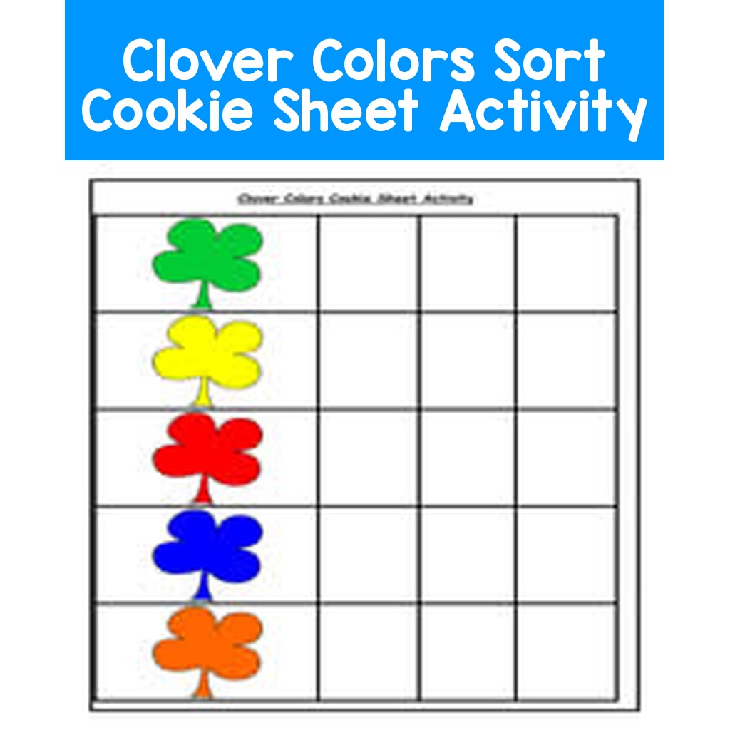 Clover Colors Sort Cookie Sheet Activity