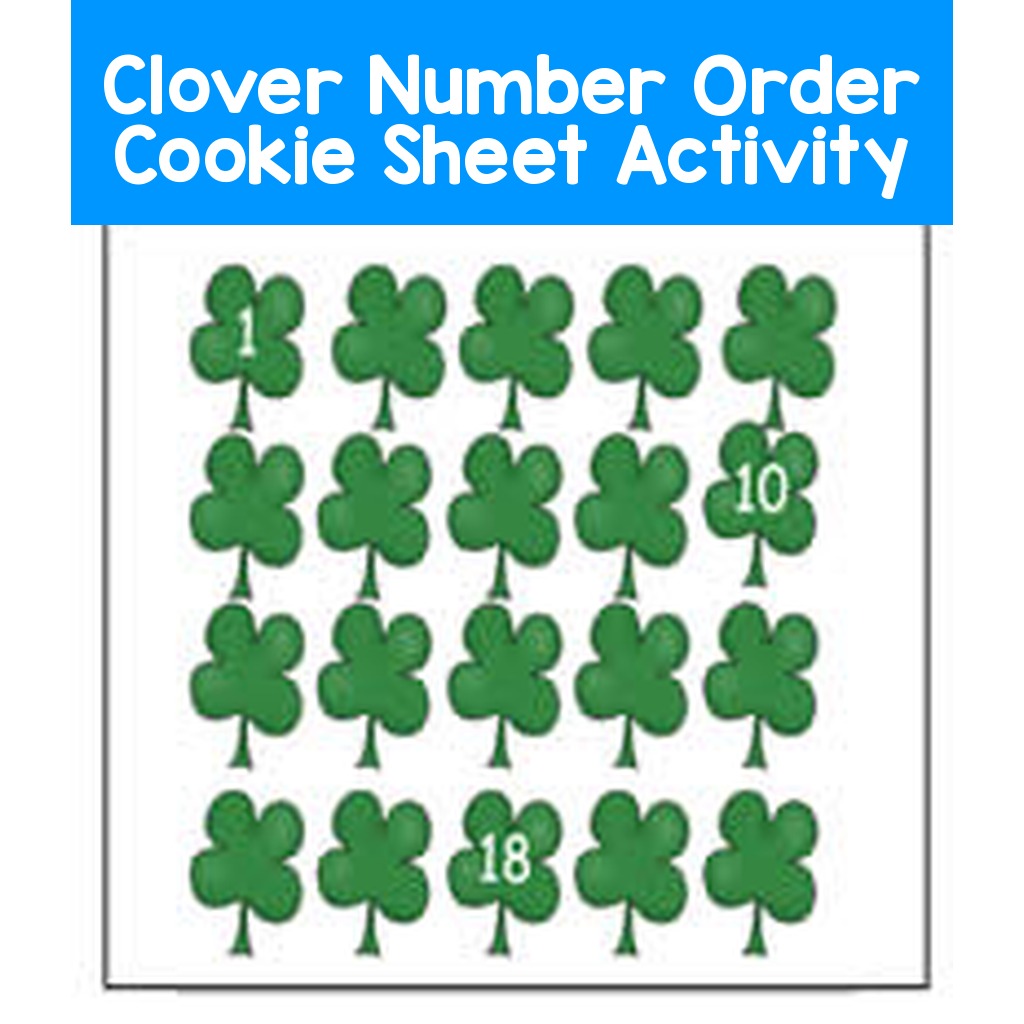 Clover Number Order Cookie Sheet Activity