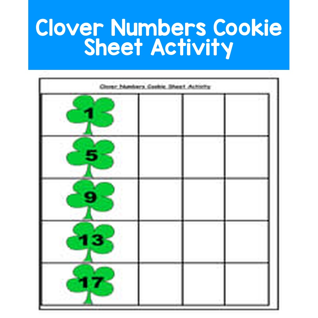 Clover Numbers Cookie Sheet Activity