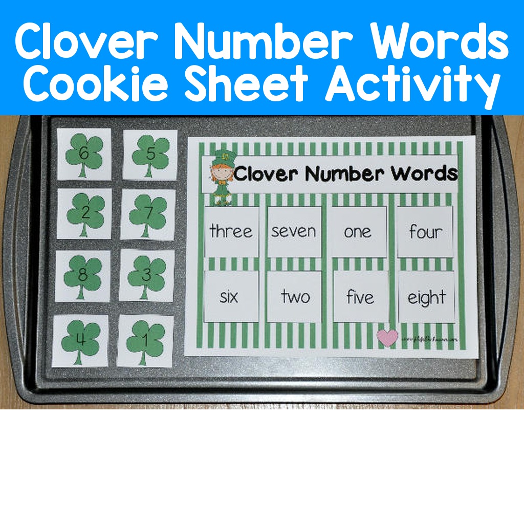 Clover Number Words Cookie Sheet Activity