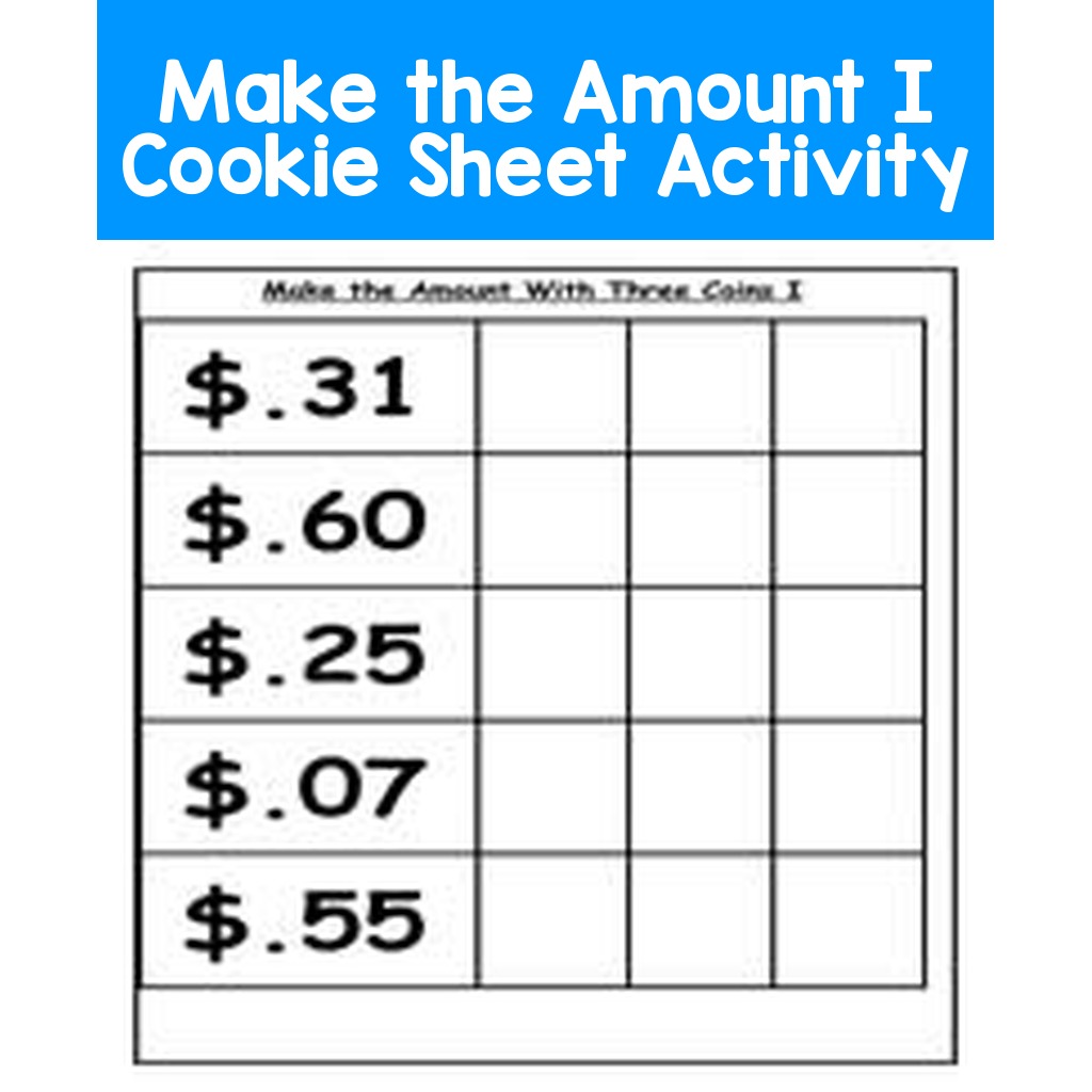 Make the Amount I Cookie Sheet Activity