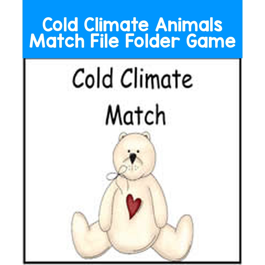 Cold Climate Animals Match File Folder Game