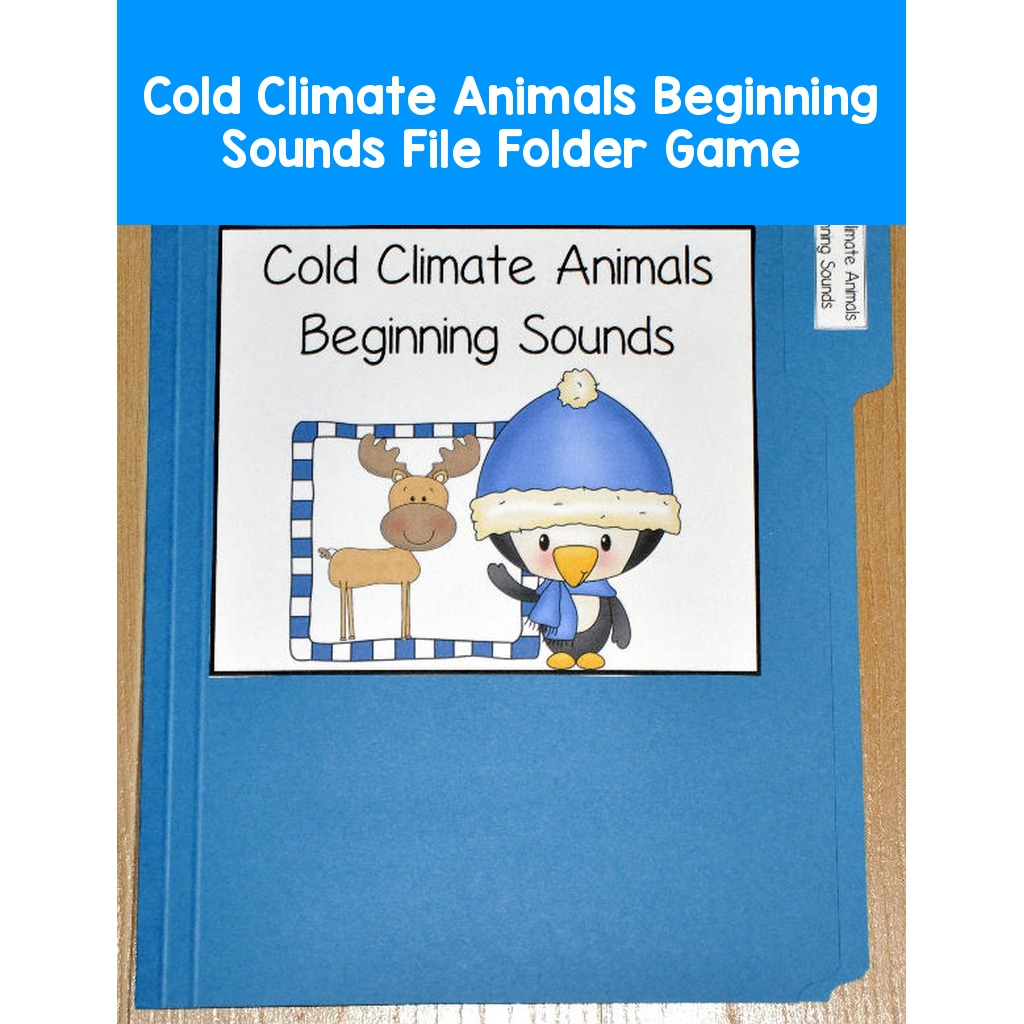 Cold Climate Animals Beginning Sounds File Folder Game
